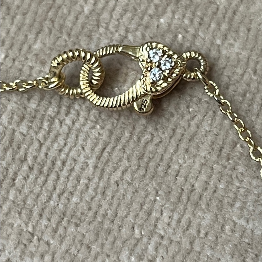 Judith Ripka Gold Clad Silver 925 Necklace w Cubic Zirconia Square Pendant NWOT - Picture 8 of 16